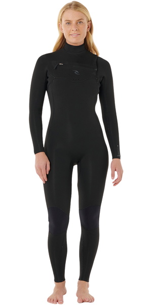 2026 Rip Curl Mujer Dawn Patrol Pro 4/3mm Chest Zip Neopreno 16VWFS - Black